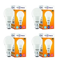 Wipro Garnet Base B22 10-Watt LED Bulb (Pack of 4, Cool Day White)
