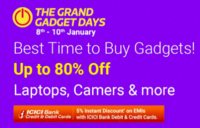 Flipkart Grand Gadget days 8-10 Jan :- 5% instant discount upto 1500₹ using ICICI Credit & Debit Card EMI Transactions