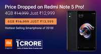 Redmi Note 5 Pro (4 GB RAM | 64 GB) @ ₹12,999 (₹14,999) 13% off & Redmi Note 5 Pro (4 GB RAM | 64 GB) @ ₹13,999 (₹16,999) 17% off