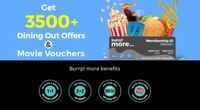 Burrp More 1+1 on food 2+2 on drinks plus free BMS voucher worth 500/1000 (Limited Cities)