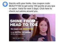 Magicpin:Flat 100 Points on No Min amt of bill Upload on Salons And Spa (Verified)