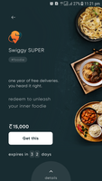 1 Year Swiggy Super Subscription @ 15000 Cred Coins