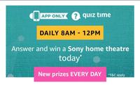  Amazon Quiz Time Answers for 10th January 2019 - Win a Sony 5.1 Soundbar Home Theatre System 