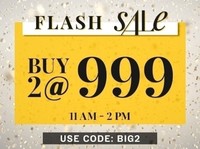 Nnnow: Flash Sale Buy 2 at 999(Men+Women)