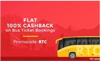 Get 100% Cashback up to ₹100 on booking GSRTC, UPSRTC, RSRTC, APSRTC, HRTC, MSRTC, OSRTC & PEPSU bus tickets