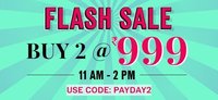 NNNOW Flash Sale 11-2PM - buy 2 at 999/-
