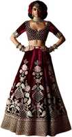 AsthaBridal Embroidered Lehenga Choli (Maroon) @ Rs.1