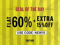 NNNOW: Deal of the dayFlat 60% off+ 15% extra off