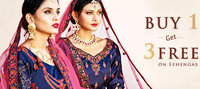 Lehengas : Buy 1, Get 3 Free + Free Stitching