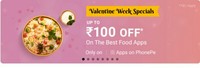 Phone pe Food :- Valentine's Week Special FLAT Rs 100 Off On Food( Faasos Eatfits FreshMenu)
