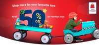 Hamley Stores : Flat 50% Off across store (any payment mode) + 10% additional cashback with Kotak Debit/Credit Cards max 400 (1 Pm - 6 Pm Today only)