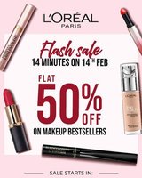Nykaa : L'oreal Paris Flash Sale on 14th February for 14 mins [ Flat 50% Off ]