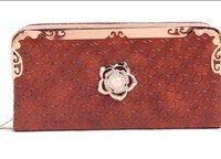  Fiona Trends Women's Red Faux Leather Clutch @97% off
