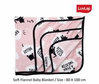 [53% off] Luvlap Soft Flannel Baby Blanket, Peach Baby Cats (80cm x 100cm) || 9 colours 