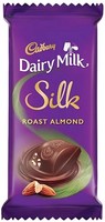 Cadbury Dairy Milk Silk Roast Almond Chocolate Bar, 55g (Pack of 8)