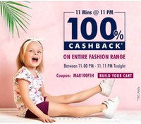 Firsrcry - 11mins @ 11pm - 100% cash back on entire fashion range.. 