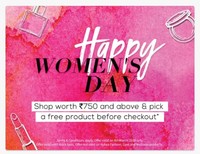 Nykaa : Flat 50% OFF (6-8PM) + Shop for 750 and Get A Product FREE only on 8th March