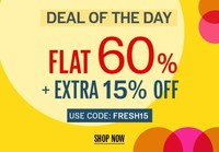 NNNOW Deal of the day : Flat 60% + Extra 15% OFF