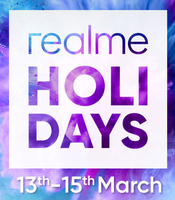 Realme Holi Days: Backpack @ Rs.1, Free Realme 3 R-Pass, Rs.1,000 Off on 2 Pro & U1 | 13-15 March (Sale at 12 Noon)