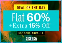NNNOW Deal Of The Day : Flat 60% + Extra 15% OFF on Apparels and Accessories