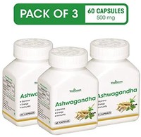 VitaGreen Ashwagandha Capsules (500 mg, 180 Count) Pack of 3