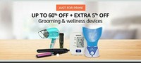 Prime Users: Upto 60% OFF+ Extra 5% OFF On Grooming & Wellness Devices
