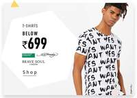 Ajio : Men's Tshirts starting from Rs.145. 
