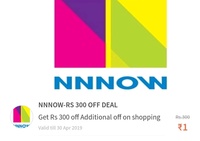 Flat 300 off on min.1500 on NNNOW