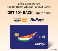 Amazon: 10% Cash back using Rupay Cards upto ₹100