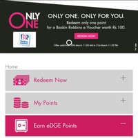 Redeem 500 axis reward points, Get 499 back and get Baskin Robbins e-gift voucher worth 100 for effectively just 1 point