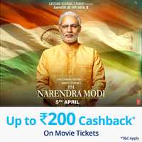 Flat 10% cashback upto 200 on PM Narendra Modi Movie tickets