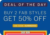 NNNOW Deal Of The Day : Buy 2 Fab Styles Get 50% OFF