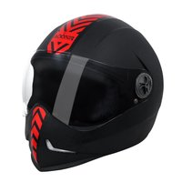 Steelbird Adonis Dashing Full Face Helmet (Black and Red, L)