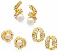 (LOOT)Women Gold Plated Earrings Pair of 3 @49 Including Shipping + Free 100rs Electricity Voucher