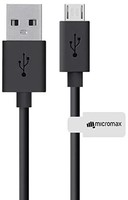 Back - Micromax CBLDB10BM3ABLA Data Cable - 3.2 Feet (1 Meter) - Black