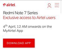 Redmi Note 7 Series Exclusive Access to Airtel Users (Get free F-Code)