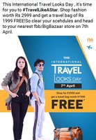 FBB: Shop For 2999 And Get 1999 Travel Bag Free @Fbb offline Stores(7th April)