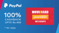 MOVIECARD Paypal cashback offer 75% off upto Rs. 300