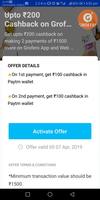 Grofers - Pay with Paytm UPI & Get upto 200 rs Cashback on Making 2 Payments