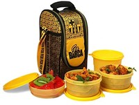 Cello FCB Barcelona Plastic Lunch Box Set, 4-Pieces, Blue (CLO_FCB_CLUB4_Yellow)