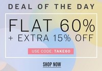 NNNOW Deal Of The Day : Flat 60% OFF + Extra 15% OFF on Apparels and Accessories