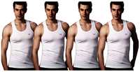 Lux Pack of 4 white vests @225 rs (Size -M, L)