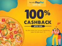 100% CB Upto ₹250 on MojoPizza - First Ever Paypal
