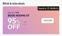 OYO: 95% Off  Flash Sale At 7 PM today