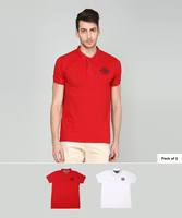 Solid Men Polo Neck T-Shirt  (Pack of 2) @58% OFF @631/-